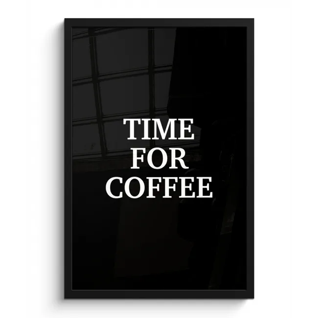 Poster met lijst - Quotes - Letters - Koffie - Zwart