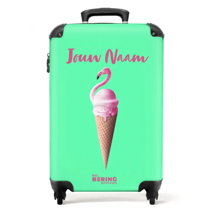 Flamingohoorntje NBS - Handbagage koffer - Kinderen Unisex middel -productfoto_recht