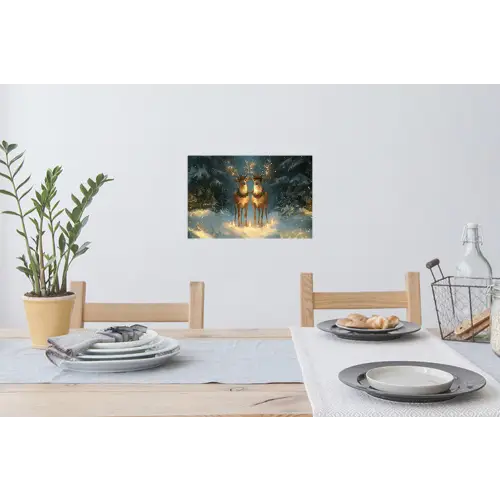 Dennensprookje - Rendier - Nacht Muursticker klein -eettafel