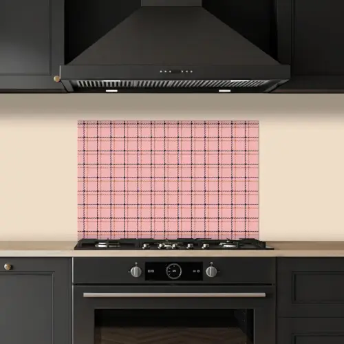 Plaid - Patroon - Gestreept - Roze keuken achterwand spatscherm klein 900 -sfeer1