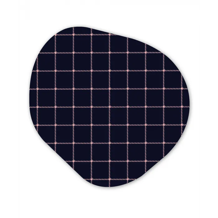 Plaid - Patroon - Blauw - Roze Wandcirkel Organisch Forex 3mm klein 629 -3d