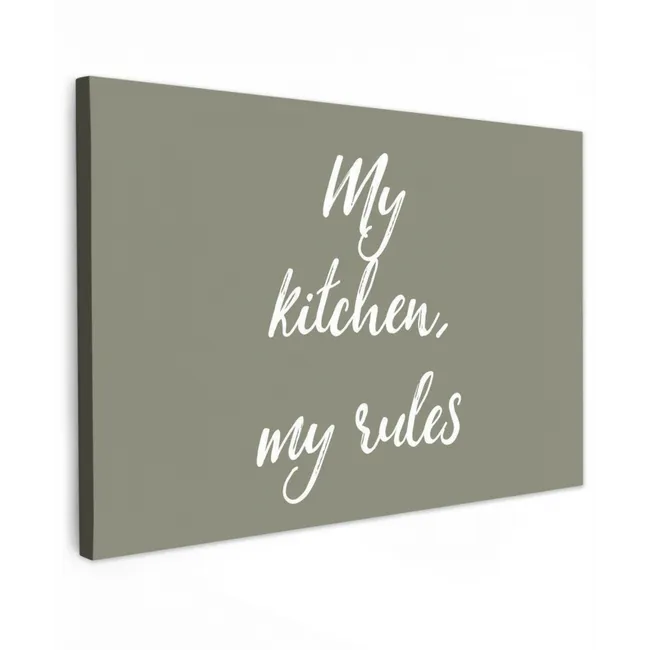 My kitchen, my rules - Spreuken - Quotes canvas 2cm klein -z3d