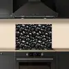 Zwarte - Glans - Stenen keuken achterwand spatscherm klein 900 -sfeer1