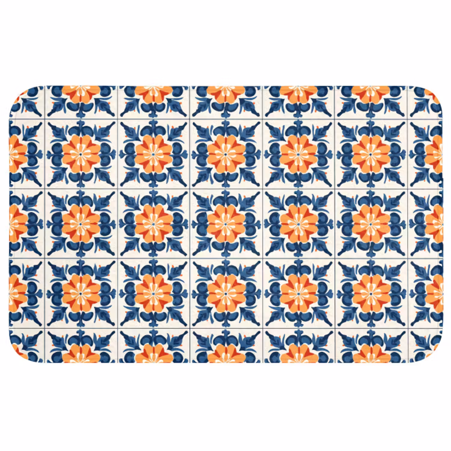 Badmat - Traditioneel - Tegel - Oranje