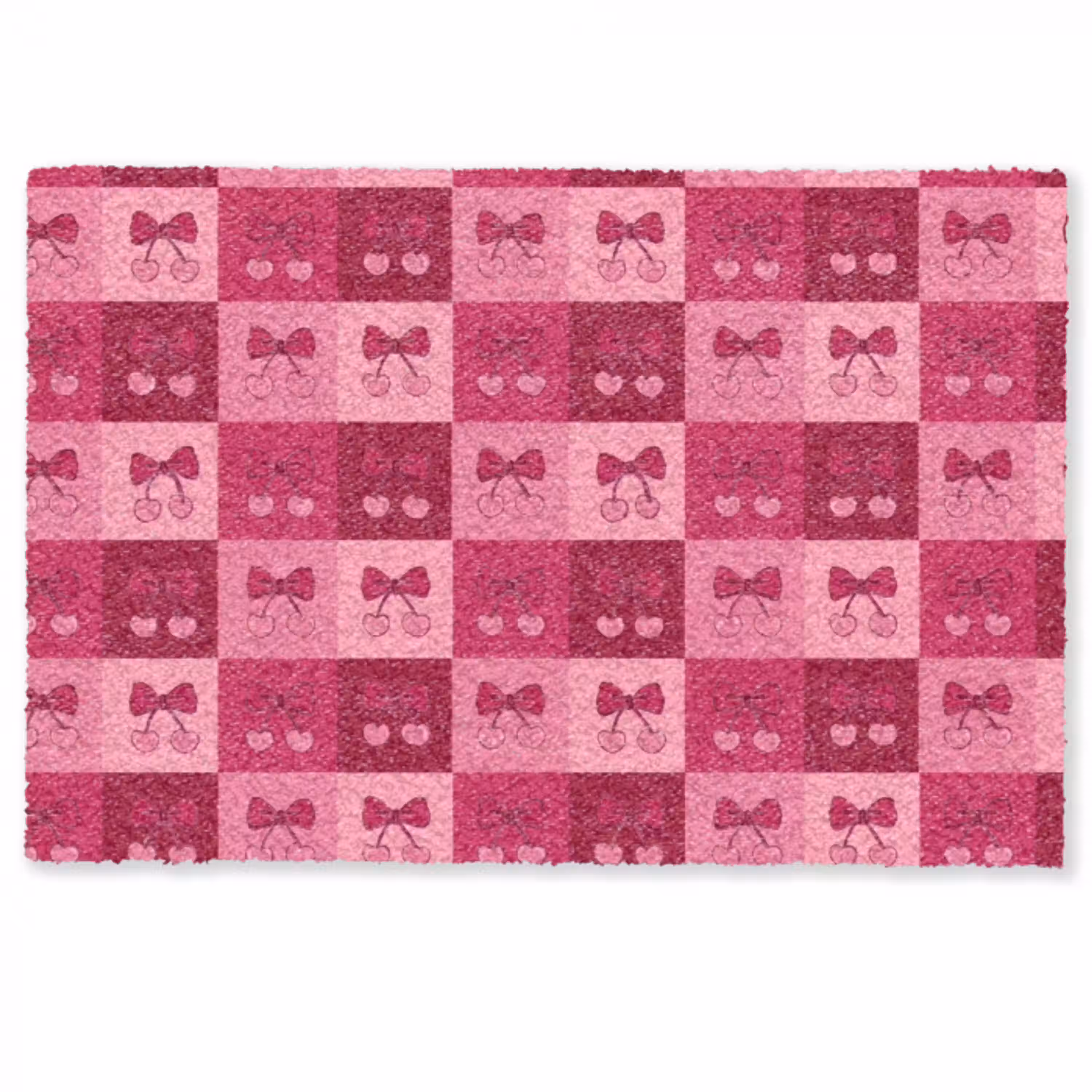 Kersen - Strikjes - Speels - Roze - Bordeaux Deurmat klein 898 -zkaufland3d