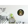 Doorkijk - Bloemen - Poort - Stenen Wandcirkel aluminium klein -kinderkamer