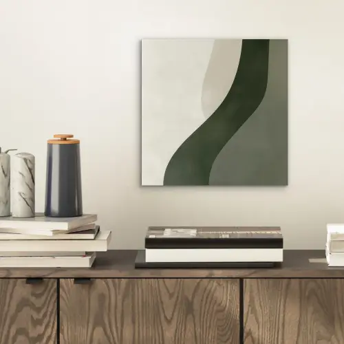Japandi - Groen - Abstract - Modern aluminium wit klein -sfeer1