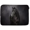 Portret - Paard - Zwart laptophoes neopreen klein -zkaufland3dotto