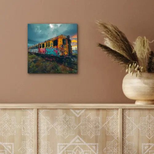 Graffiti - Trein - Street art - Verlaten aluminium wit klein -sfeer4