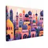 Fantasierijke stad - kleurrijk - Zon canvas 2cm klein -z3d