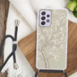 Sereen - Bloesem - Wit Hoesje Samsung Galaxy A52 5G met koord klein -sfeer4