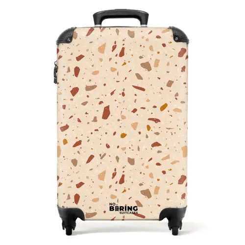 Terrazzo patroon veelkleurig terra NBS - Handbagage koffer - Volwassenen Unisex middel -productfoto_recht