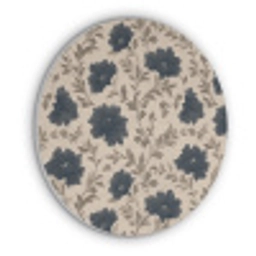 Motief - Bloemen - Zwart - Beige Akoestische PET Vilt - Rond klein 838 -3d