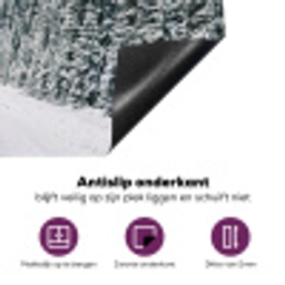 Weg - Sneeuw - Naaldbos - Winter - Avontuurlijk Inductie beschermer vinyl 3mm klein -zzzzzzz-cc-onderkant