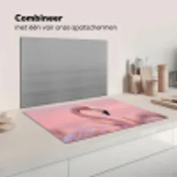 Flamingo - Portret - Roze Inductie beschermer vinyl 3mm klein -wsfeer7_website
