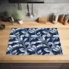 Botanisch - Patroon - Blauw Inductie beschermer vinyl 3mm klein 276 -sfeer5