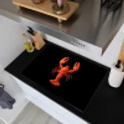Kreeft - Papier - Origami papier - Rood Inductie beschemer met haakjes klein -sfeer1