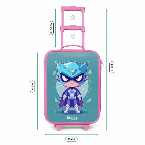 Turquoise tornado Kinderkoffer - Roze klein -productfoto_formaten
