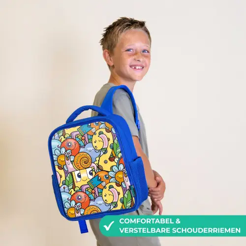 Monster met Stippen Kinderrugzak - Blauw middel -sfeer3_NL