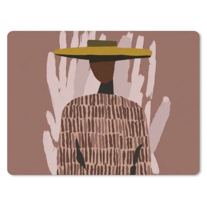 Abstract - Figuur - Illustratie - Hoed muismat rubber klein -3d