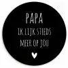 Quotes - Papa ik lijk steeds meer op jou - Stef Bos - Papa - Spreuken Wandcirkel kunststof plaat 5mm dik klein -3d