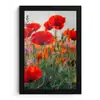 Klaproos - Bloemen - Rood - Paars - Weide fotolijst zwart zonder passe partout klein -3d