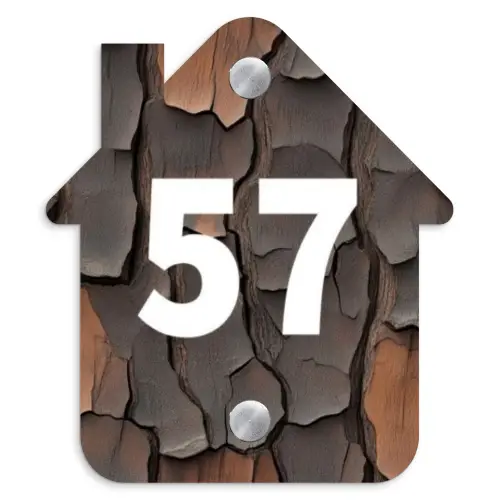 Boomschors - Traditioneel Naambord Huisje klein -3d