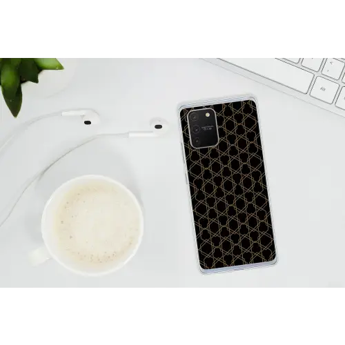 Verweven - Zeshoeken - Zwart - Goud Telefoonhoesje Samsung Galaxy S10 Lite klein 364 -oordopS10Lite