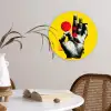 Hand - Rode cirkel - Geel Wandcirkel kunststof plaat 5mm dik klein -sfeer4