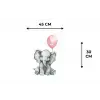 Olifant - Baby dier - Roze ballon Placemat vinyl groot -specs