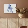 Vogel - Delfts blauw - Illustratie - Bloemen PET vilt klein -sfeer4