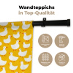 Eendjes - Patroon - Geel Wandkleed katoen klein 269 -tsfeer2_DE