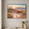 Duin - Planten - Zonsondergang - Strand - Zee Textielframe zwart klein -sfeer2