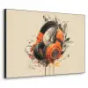 Koptelefoon - Oranje - Explosief Textielframe zwart klein -3d