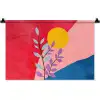 Bladeren - Zon - Abstracte vormen Wandkleed katoen klein -zz3d