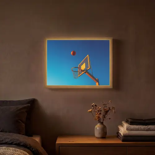 Basketbal -  Lucht - Ring Light Box met batterij (Wandlamp) middel -sfeer4