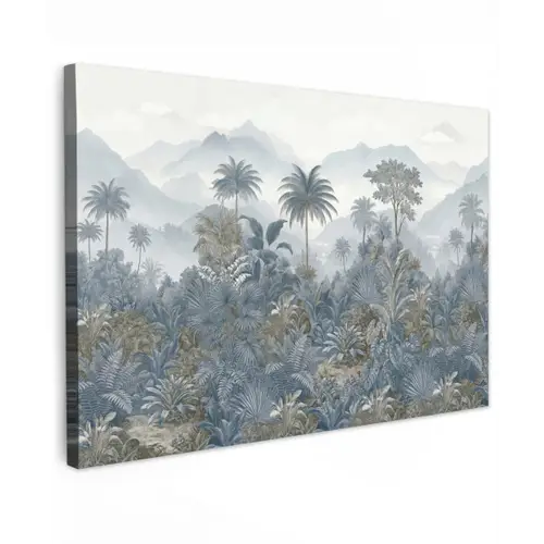 Jungle - Landschap - Blauw canvas 2cm klein -z3d