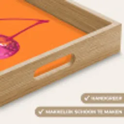 Discoballen - Kers - Spiegels - Roze Dienblad Rechthoek middel -USP_HandgreepNL