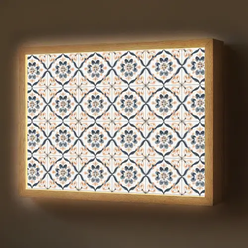 Bladvorm - Patroon - Kleurrijk Light Box met batterij (Wandlamp) middel 907 -z3d_website