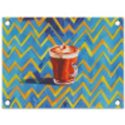 Mok - Koffie - Zigzag - Slagroom tuinposter los doek klein -3d