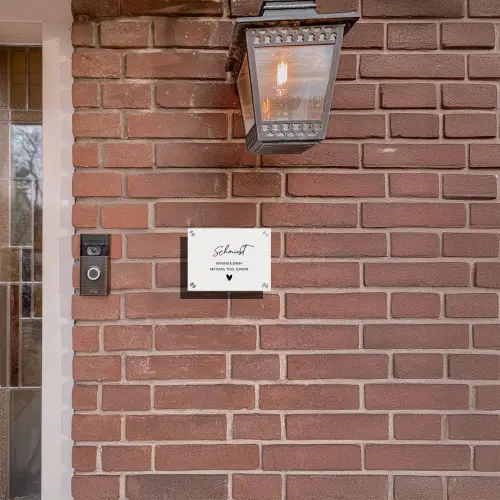 Lichte mozaïek - Sierlijk Naambord Rechthoek middel -sfeer7-rechthoek-S