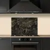 Zwart - Marmer - Goud - Nerf keuken achterwand spatscherm klein 900 -sfeer1