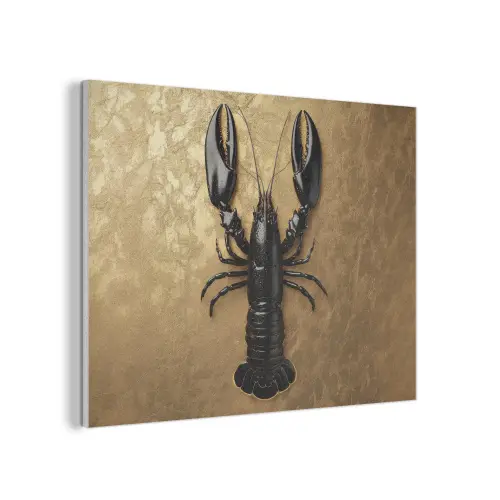 Kreeft - Zwart - Goud - Luxe PET vilt klein -3d