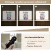 Kat - Kleurrijk - Verf - Dier - Wit Light Box met batterij (Wandlamp kind) middel -USP_dimbaarNL