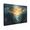 Vogels - Zon - Bomen - Groen Tuinposter op houten frame 2 cm dik klein -3d
