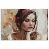 Vrouw - Verflook - Portret - Modern poster papier klein -3d