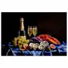 Champagne - Luxe - Oesters poster papier klein -3d