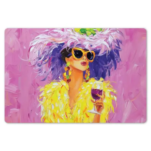 Zonnebril - Vrouw - Jas - Veren Placemat vinyl groot -zzsfeer1_Kitchenyeah-website