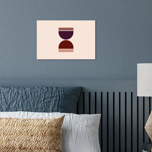 Zandloper - Symmetrisch - Rood - Paars poster papier klein -sfeer2
