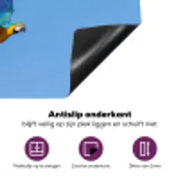Papagaai - Vliegen - Blauw - Geel Inductie beschermer vinyl 3mm klein -zzzzzzz-cc-onderkant